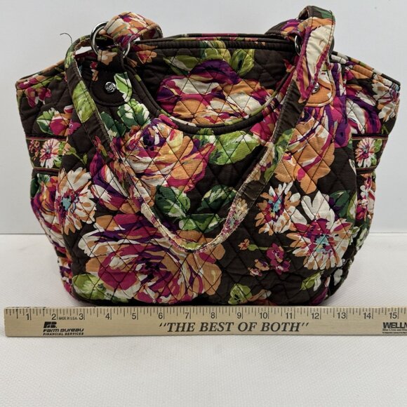 Vera Bradley English Rose Quilted Shoulder Bag Purse Wallet Set Floral Retired - Picture 14 of 16